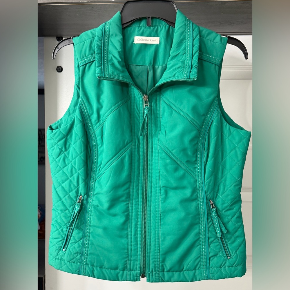 Coldwater Creek Women's Teal Quilted Vest women’s size XS